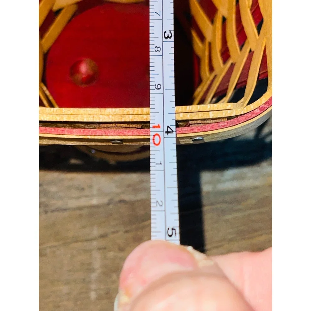 Vintage Longaberger Home Sweetheart Basket Mini Red Heart Handle 2007